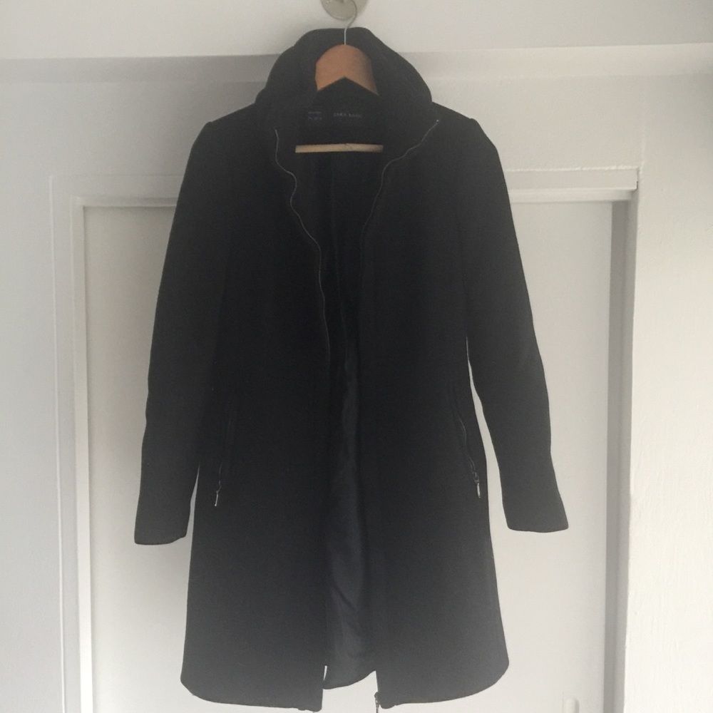Zara black wool coat